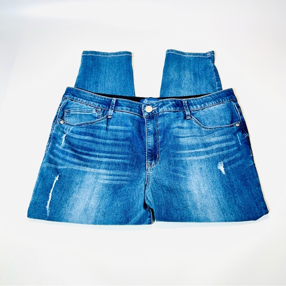 Democracy jeans Ab Solution skinny jeans distressed stretchy women Size 18 - Picture 2 of 14